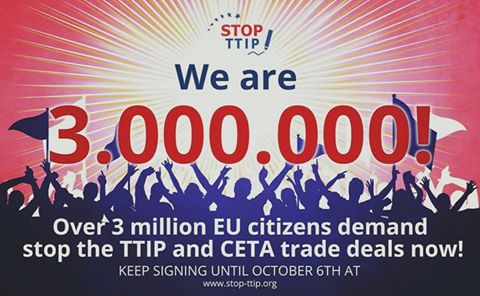3 million Europeans sign ECI to stop TTIP