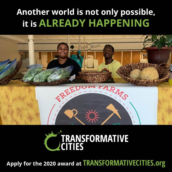 Extended Open Call for the Transformative Cities Award 2020