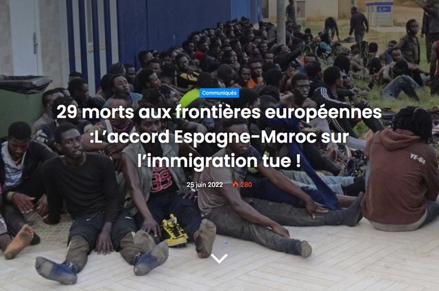37 morts aux frontières européennes : L’accord Espagne-Maroc sur l’immigration tue !