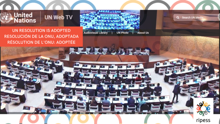 Une étape historique : l’ONU adopte une résolution sur l’ESS | RIPESS ...