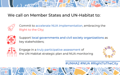 Le GPR2C (Plateforme mondiale pour le droit à la ville) à la 2ème session de l’Assemblée d’ONU-Habitat